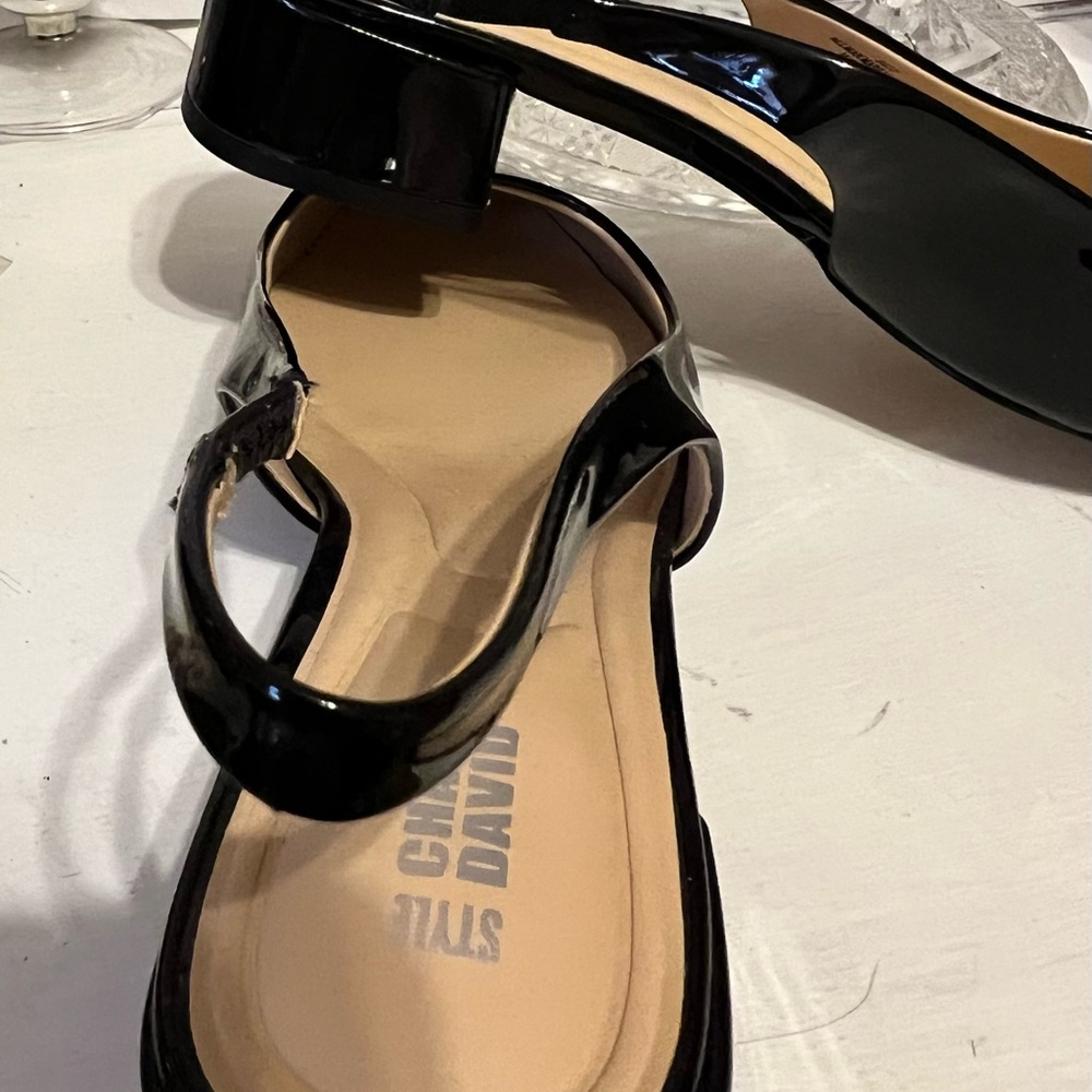 Charles David Glossy Black Slingback Flats - Picture 5 of 5